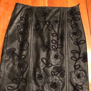 Detailed leather skirt